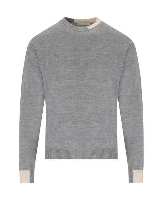Manuel Ritz Gray Grey Crewneck Sweater for men