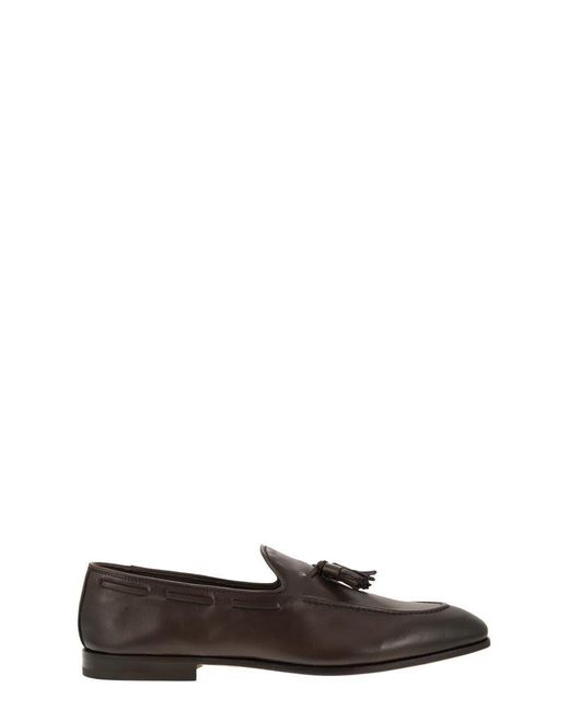 Church's Brown Brushed Calf Leather Loafer for men