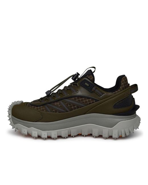 Moncler Black Trail Grip Sneakers In Green Polyamide for men