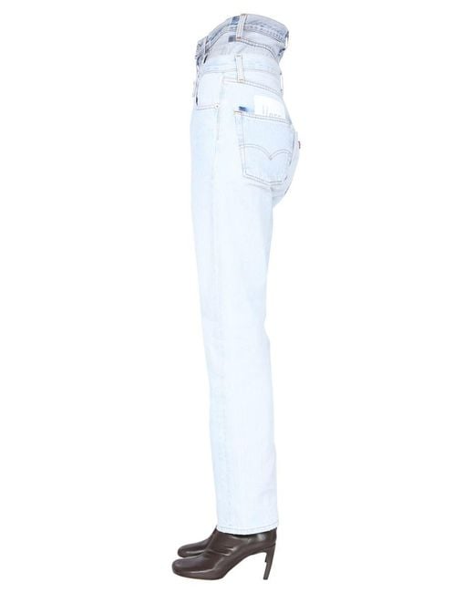 1/OFF Blue Double Waisted Jeans