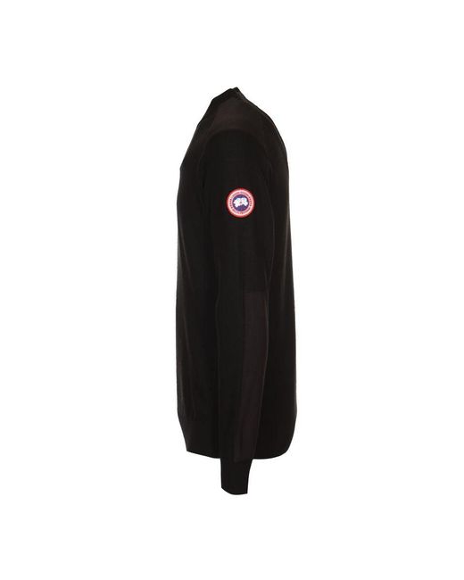 Canada Goose Black Jersey With Logo for men