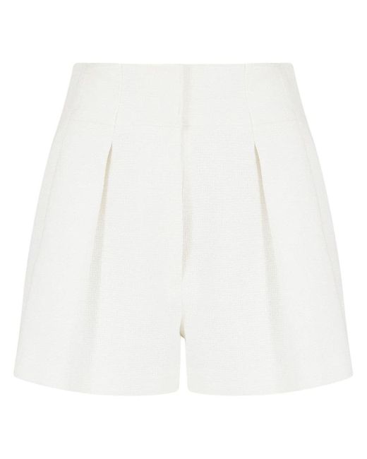 Emporio Armani White Cotton Tweed Shorts