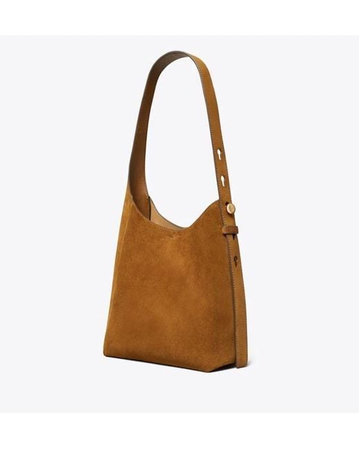 Tory Burch Brown Romy Suede Small Hobo Bag