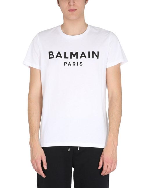 Balmain Cotton Logo Print T-shirt in 