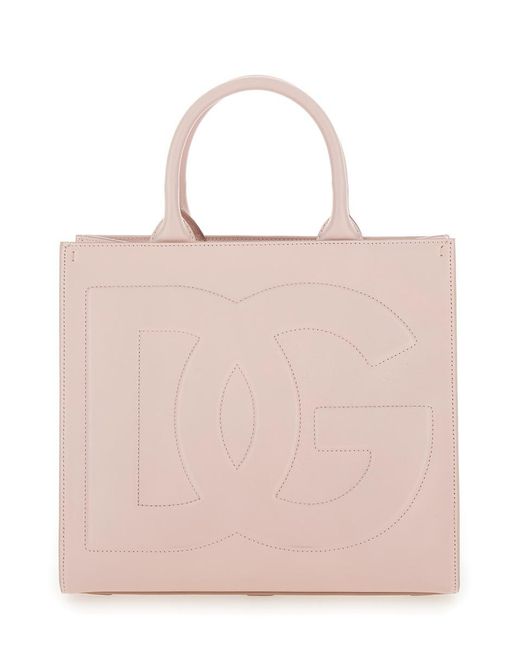 Dolce & Gabbana Pink 'Dg Daily' Handbag With Dg Embroidery