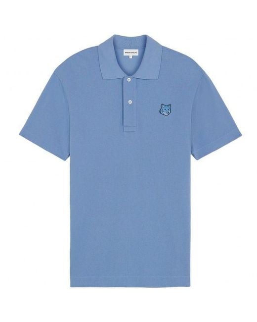 Maison Kitsuné Blue Bold Fox Head Comfort Polo Shirt for men
