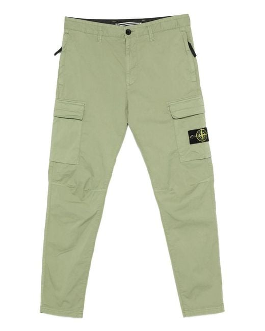 Stone Island Green Pant Regular Tapered Clothing for men