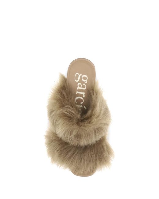 Pedro Garcia Natural Fur-trimmed Mules Sandals - Eu36/us6
