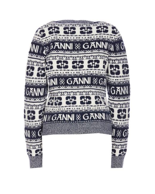 Ganni Blue Sweaters