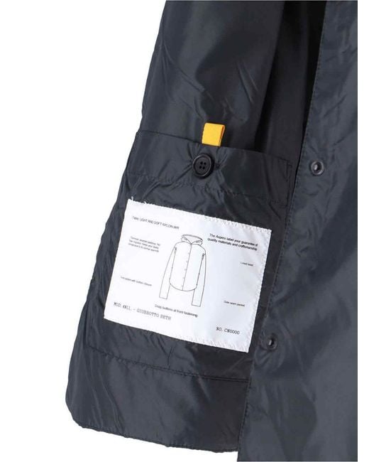 Aspesi Blue Tailored Minimalist Jacket With Classic Collar And Button Closures