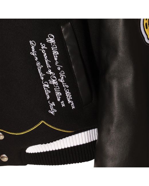 Off-White c/o Virgil Abloh Black, Yellow And White Wool Blend Casual Jacket