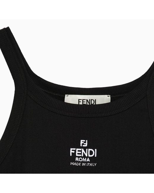 Fendi Black Tank Top With Logo