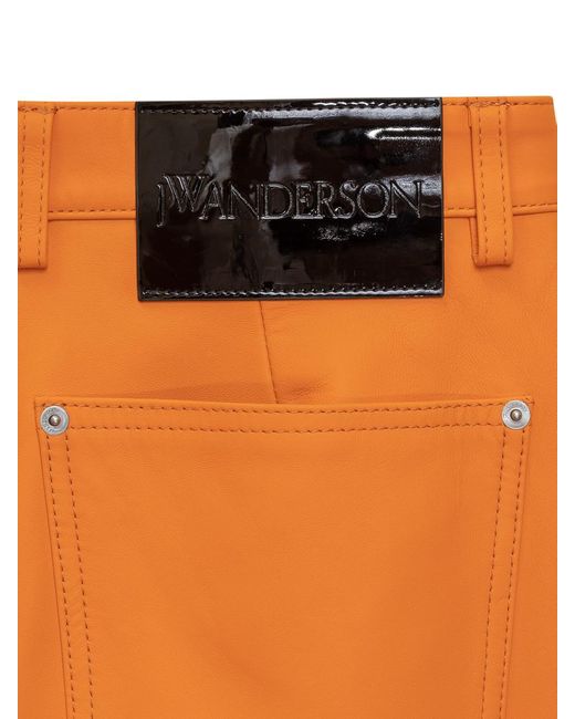 J.W. Anderson Orange Leather Trousers