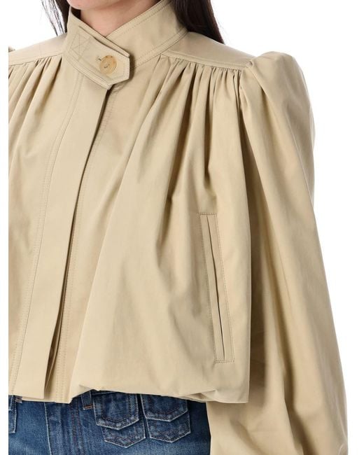 Chloé Blue Gathered Boule Jacket