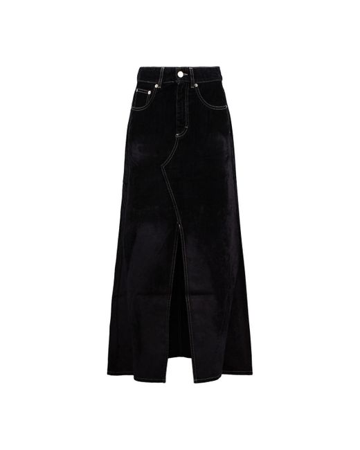 Department 5 Black Cotton Long 5-Pocket Skirt