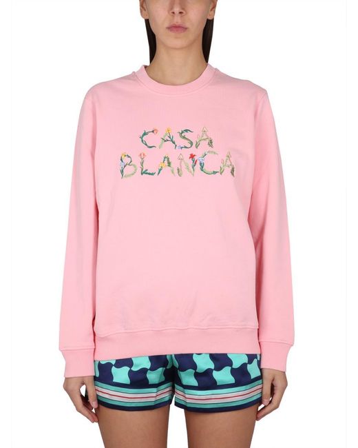 Casablancabrand Pink Sweatshirt With Logo