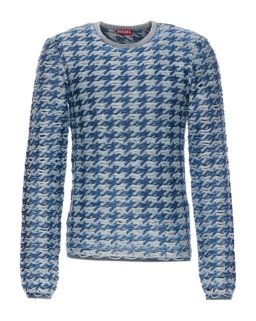 DIESEL Blue Crewneck Sweater for men
