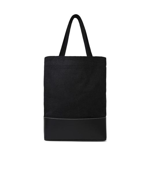 A.P.C. Black Small 'Shopping Axel' Cotton Bag for men