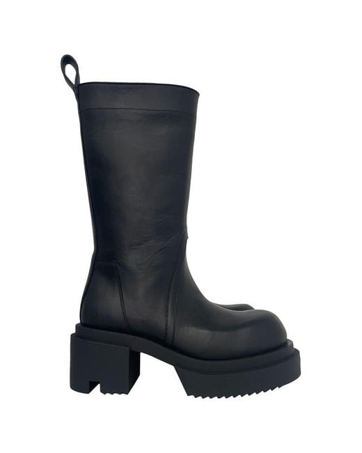 Rick Owens Black Calf Pull On Bogun Boots Shoes