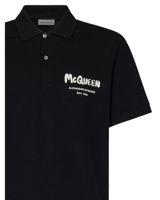 Alexander McQueen Black Polo Shirt for men