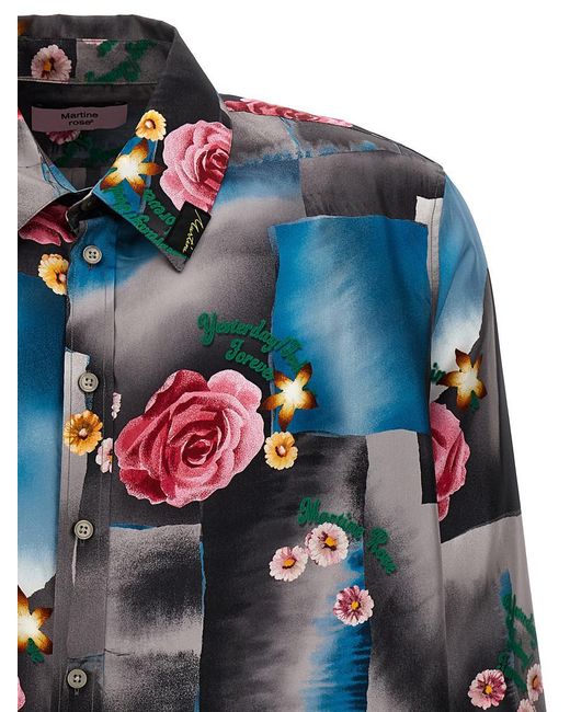Martine Rose Blue Today Floral Shirt, Blouse for men