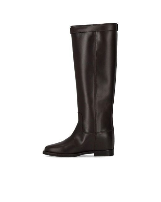 Via Roma 15 Black Santa Monica Dark High Boot With Padlock