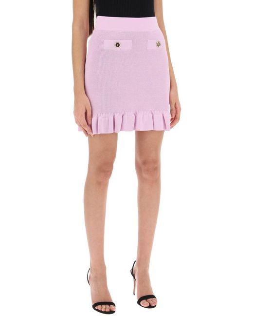 Pinko Pink Kalmia Knitted Mini Skirt