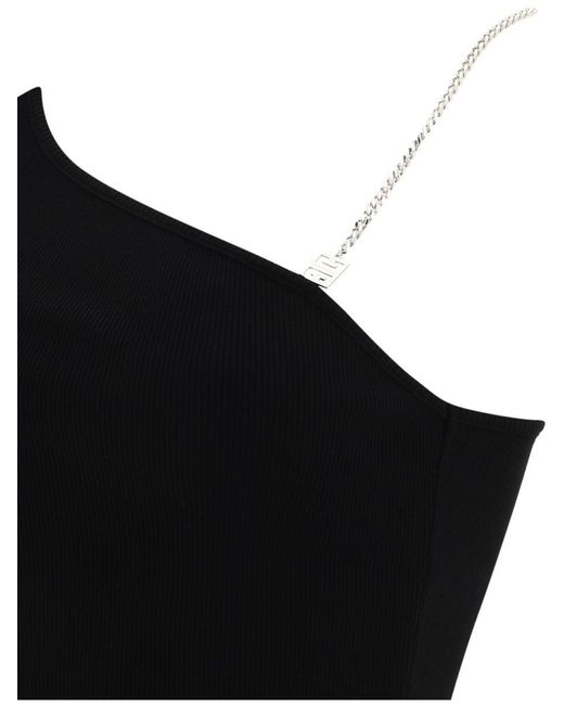Givenchy Black Asymmetric Top With Chain Detail