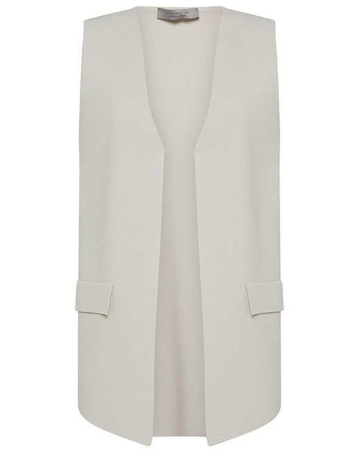 D.exterior White Waistcoat With Pocket Detail
