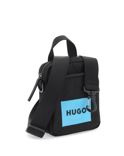 Boss Blue Hugo Nylon Shoulder Bag With Adjustable Strap for men