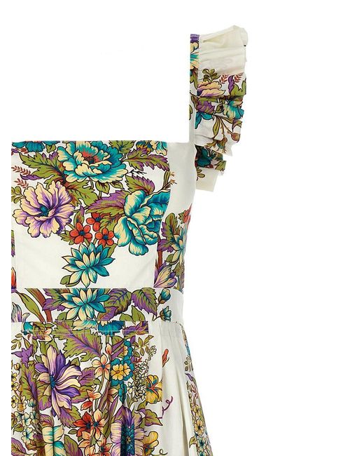Etro Multicolor Floral Print Maxi Dress