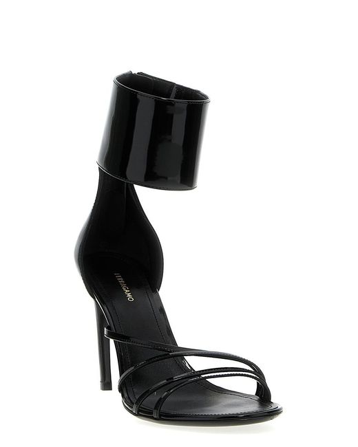 Ferragamo Black 'Clethra' Sandals