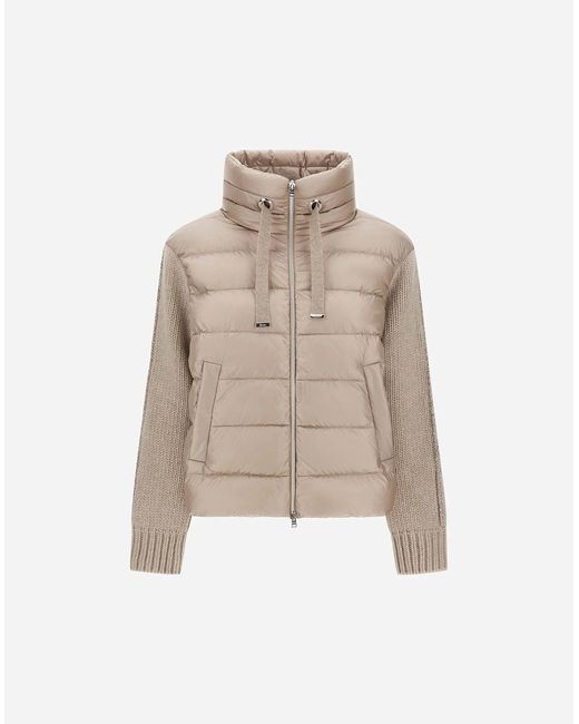 Herno Natural Resort Knit And Nylon Ultralight Jacket