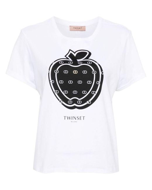Twin Set White T-Shirt With Print