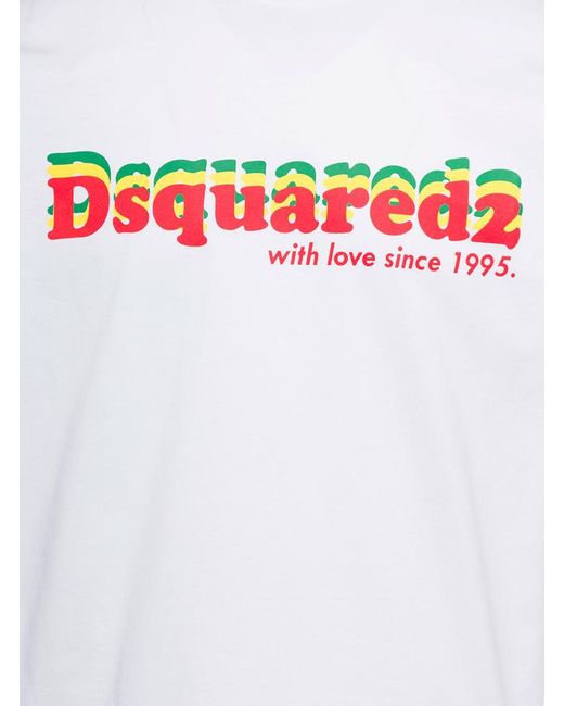 DSquared² White Logo-print Cotton T-shirt for men