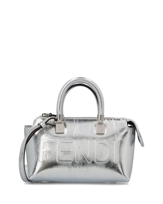 Fendi Gray By The Way Logo Detailed Mini Bag