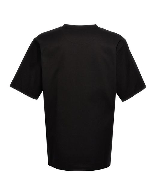 Fendi Black Logo Embroidery T-Shirt for men