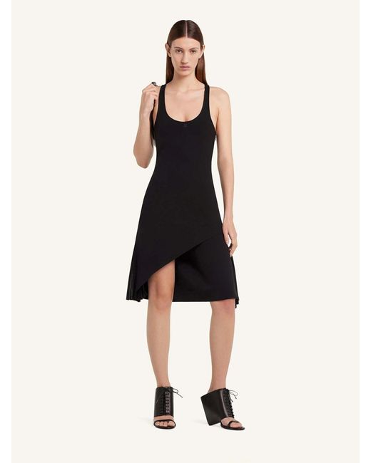 Courreges Black Pleated Midi Dress