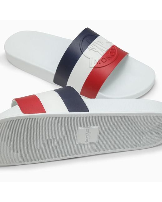 Moncler Red Basile Slide With Tricolour Band And Logo for men