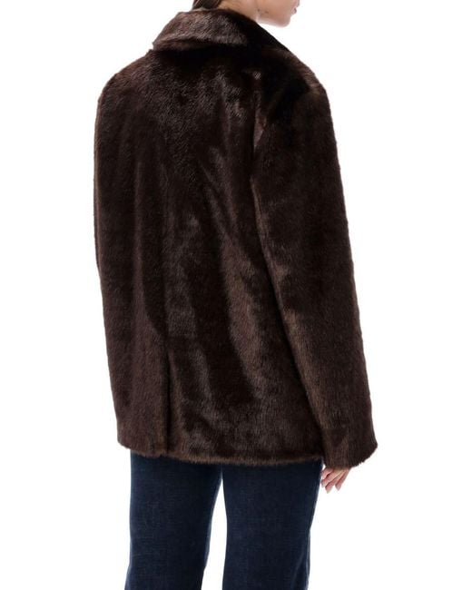 Stand Studio Black Evyn Faux Fur Jacket