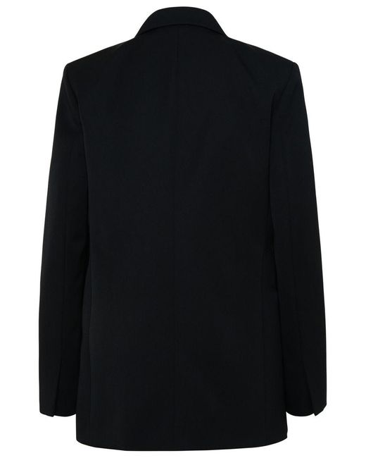 Lanvin Black Jewel-buttons Open-front Blazer