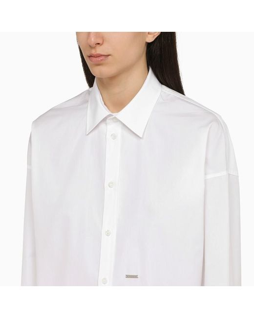 DSquared² White Cotton Bib Shirt