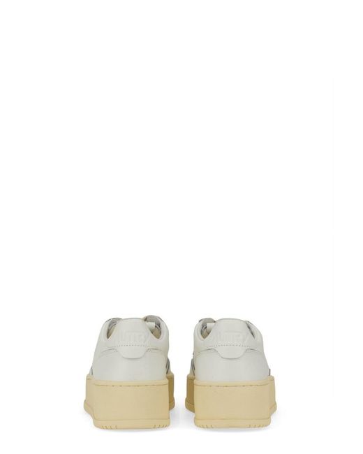 Autry White "Medalist Platform" Low Sneakers