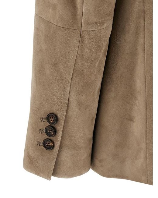 Brunello Cucinelli Brown Suede Blazer