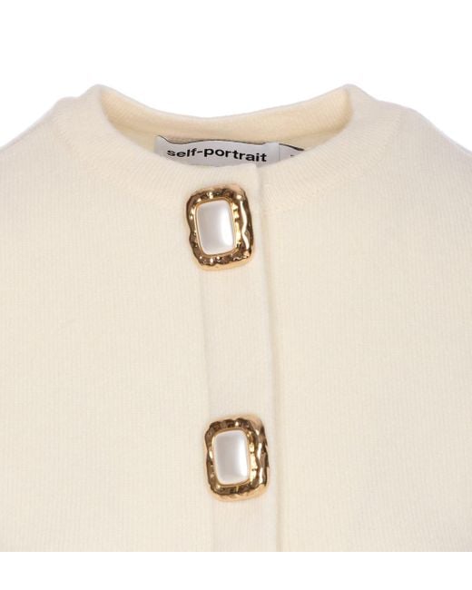 Self-Portrait White Self Portrait Wool Cardigan