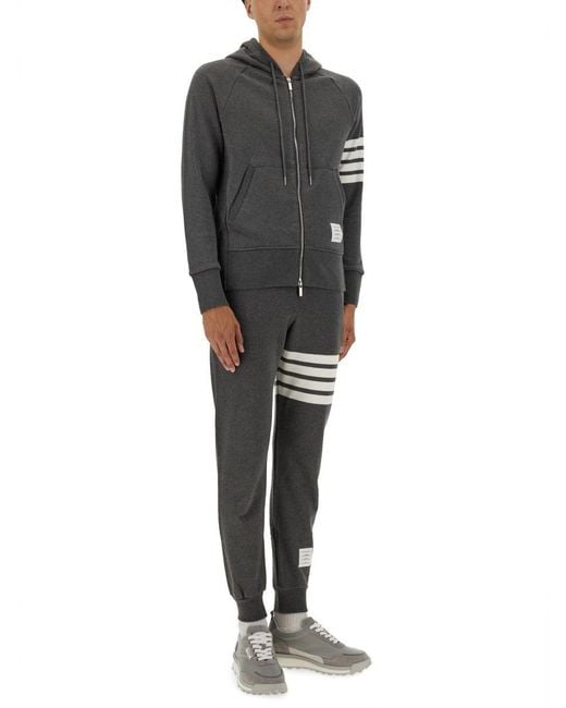 Thom Browne Black Classic Cotton Fleece Pants for men