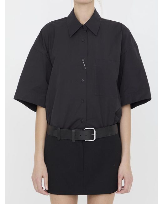 Alexander Wang Black Belted Mini Shirtdress