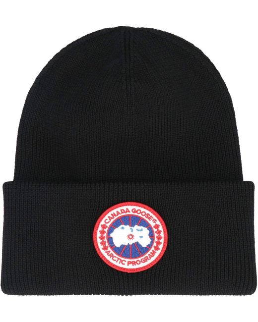 Canada Goose Black Artic Disc Toque Wool Hat for men
