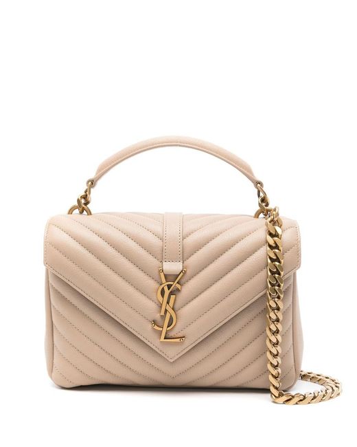 Saint Laurent Natural Medium Collège Shoulder Bag