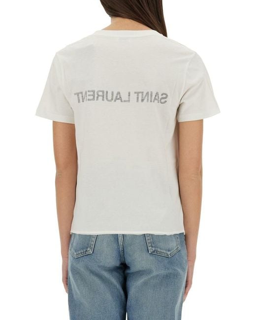 Saint Laurent White Reverse T-shirt
